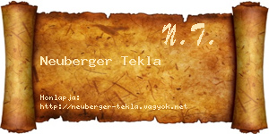 Neuberger Tekla névjegykártya